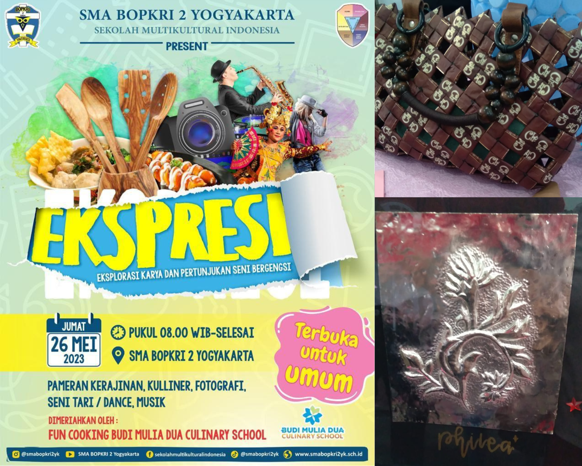 GELAR KARYA HASIL KEGIATAN BAKTI MASYARAKAT KELAS XI BERTAJUK “EKSPRESI” : EKSPLORASI KARYA DAN PERTUNJUKAN SENI BERGENGSI SMA BOPKRI 2 YOGYAKARTA