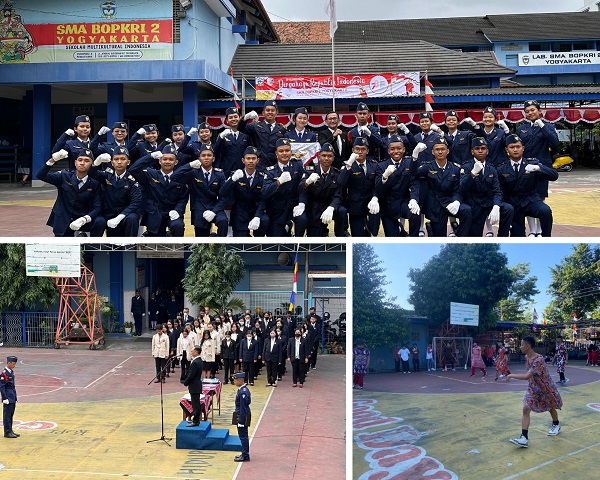 RAYAKAN HUT KE-78 REPUBLIK INDONESIA OSIS SMA BOPKRI 2 YOGYAKARTA GELAR LOMBA 17 AGUSTUSAN