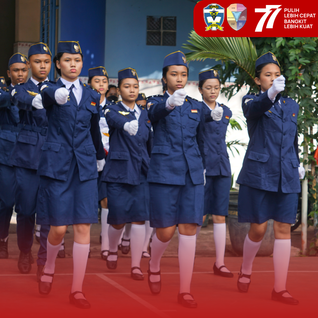 UPACARA PERINGATAN HARI ULANG TAHUN  KE-77 REPUBLIK INDONESIA DI SMA BOPKRI 2 YOGYAKARTA