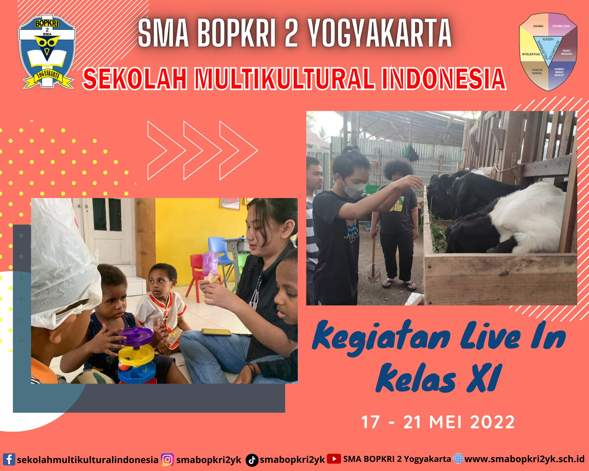 “KEMBANGKAN POTENSI DIRI, BENTUK KARAKTER KREATIF” LIVE IN SMA BOPKRI 2 YOGYAKARTA 2022