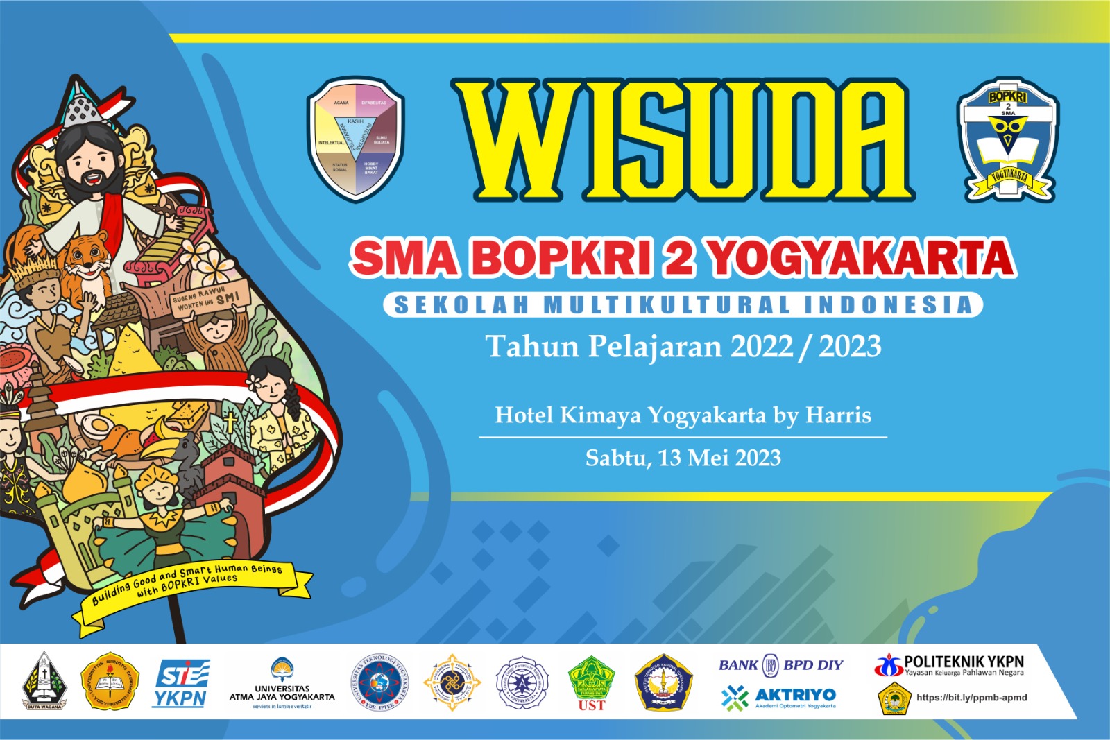 WISUDA PURNA SISWA DAN PENYERAHAN KEMBALI PESERTA DIDIK KELAS XII SMA BOPKRI 2 YOGYAKARTA TAHUN PELAJARAN 2022/2023